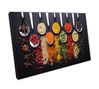 Colourful Herbs And Spices Cooking Ingredients Kitchen Restaurant Photography Food Wall Art Print On Canvas Picture For Home Office Decor 45x30cm (18x12In)
