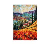 Colourful Hills- Rural Landscape Artwork Canvas Poster Bedroom Decor Landscape Office Room Decor Gift 08x12inch(20x30cm)