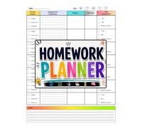 Colourful Homework Planner for ADHD Students (Kids & Teens): Simplified & Undated Assignment Tracker Notebook to Improve Academic Success