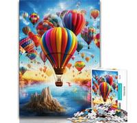 Colourful Hot Air Balloons 1000 Piece Jigsaw Puzzles for Adults Gifts,Decompressing Intellectual Educational Toy Perfect Decoration (50x75cm)