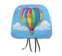 Colourful Hot-Air Balloons (4) Headrest Covers Printed Car Seat Head Rest Protector Universal Auto Accessories 1 PCS
