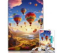 Colourful Hot Air Balloons Jigsaw Puzzles for Teenagers 1000 Piece Puzzle,Game Toys Every Piece Is Unique - Challenging Family Fun Game (38x26cm)