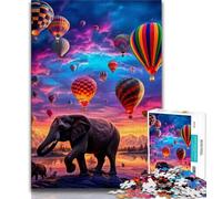 Colourful Hot Air Balloons Jigsaw Puzzles for Teenagers 1000 Piece Puzzle,Game Toys Every Piece Is Unique - Challenging Family Fun Game (38x26cm)