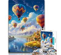 Colourful Hot Air Balloons Jigsaw Puzzles for Teenagers 1000,Toys Educational Games Stress Relieving Suitable for Desktop Decoration (38x26cm)