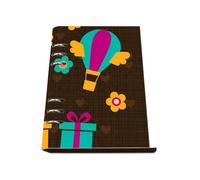 Colourful Hot Air Balloons Notebook A5, Pu Leather A5 Notebooks, Lined Paper Ring Binder Notebook 180Pages/90Sheets, Notepad for Men, Workbook for Home, Office Paper Products Journal Diary