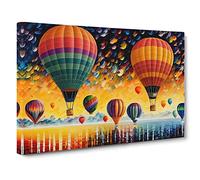 Colourful Hot Air Balloons Vol.3 Canvas Print | Gallery Wrapped 30mm Frame Wall Art | 30x20 inches | Ready to Hang | Contemporary Picture | Living Room Bedroom Lounge Office