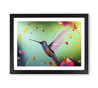 Colourful Hummingbird Vol.1 H1022 Framed Print for Living Room Bedroom Home Office Décor, Wall Art Picture Ready to Hang, Black A3 Frame (46 x 34 cm)