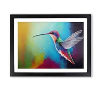 Colourful Hummingbird Vol.2 H1022 Framed Print for Living Room Bedroom Home Office Décor, Wall Art Picture Ready to Hang, Black A4 Frame (34 x 25 cm)