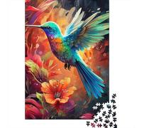 Colourful Hummingbirds Paper Puzzles 1000 Piece Jigsaw Puzzles for Adults Educational Game Challenge Toy Christmas Eve Gifts 1000pcs (38x26cm)