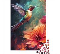 Colourful Hummingbirds Puzzle for Adults And Teenagers 1000 Pieces Wooden Puzzles for Teenagers Gifts Brain Teaser Game 1000pcs (38x26cm)