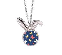 Colourful in Dots Rabbit Necklace Pendant Bunny Animal Jewelry Gift