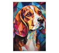 Colourful Jigsaw Puzzle for Adults, Beagle Dogs Stained Glass, 1000 PCS