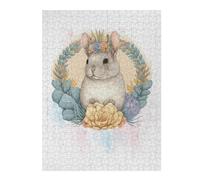Colourful Jigsaw Puzzle for Adults, Cute Watercolor Chinchilla, 500 PCS