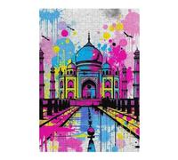 Colourful Jigsaw Puzzle for Adults, Taj Mahal Pop Art, 300 PCS | Puzzle for Adults - sorting by colour, shape or image area in spare time.