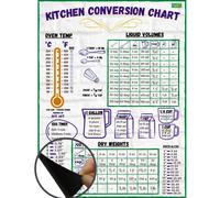 Colourful Kitchen Conversion Chart Magnet 6x8 inch - Measuring Weight, Liquid, Temperature - Perfect for Cooking and Baking - Imperial & Metric Conversion Guide Cooking Measurements