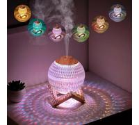 Colourful LED Crystal Ball Humidifier, Planet Design USB Cool Mist Diffuser with 2 Spray Modes, Silent Ultrasonic Air Humidifier & Night Light Lamp for Bedroom, Home Décor & Gifts for Christmas