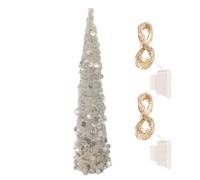 Colourful LED Folding Christmas Tree Artificial Illuminated Foldable | Festive home decorations for office living room bedroom school class shopping center Z learns a lot of memories