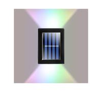 (Colourful Light) 2Pcs Solar LED Wall Light Outdoor Deck Path Garden Patio Pathway Stairs Fence Lamp