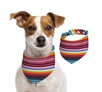 Colourful Lines Dog Bandana for Small Medium Large Dogs, Cat Dogs Kerchief Triangle Bibs Scarf for Girl Or Boy