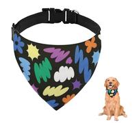 Colourful Lines Dog Bandana with Adjustable Strap D Ring Dog Neckerchief Pet Bibs Triangle Bandana for Dogs Pet Accessories for Dogs Puppy Cats Decor Machine Washable