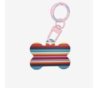 Colourful Lines Dog Tags Bone-Shaped Pet Tag,Acrylic Pet ID Tags Durable and Stylish,Perfect for Small to Large Pets