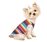 Colourful Lines Small Dog Shirt,Soft Breathable Dog Shirt for Dogs Cats Boy Girl Pet Tshirt,Suitable for Small Pets