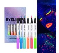 Colourful Liquid Eyeliner, Luminous Face Paint for Children in the Dark | Highly Pigmented Gel Makeup Pen with Shiny Natural Effect for Women and Girls for Everyday Parties and Dance Nights