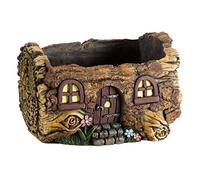 Colourful log Shaped Polyresin Pixie Fairy house flower Garden Planter