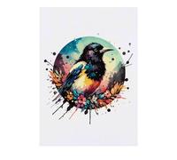 'Colourful Magpie' Temporary Tattoo - Water Resistant, Skin-Safe, Non-Toxic Transfer (TO00073861)