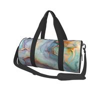Colourful Marble Printed Sports Gym Bag with Wet Pocket & Shoes Compartment, Travel Duffel Bag for Men Women