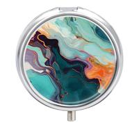Colourful Marble Small Pill Box 3 Grids Travel Pill Case Portable Daily Pill Organizer with Anti-Mixing Design Easy to Retrieve Meds for Medication, Vitamin, Supplements