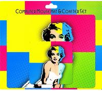 Colourful Marilyn Monroe Computer Mousemat & Coaster Set