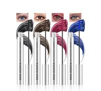 Colourful Mascara Set, 4 Colours, Waterproof Mascara, Black & Brown, Burgundy & Blue, Long-lasting Mascara, Durable Volumising Curling Extension, Mascara, Make-Up for Christmas, Halloween