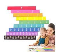 Colourful Math Fraction Stones for Students - Fractional Strips to Improve Fine Motor Skills, Durable Manipulatives in the Classroom | Fractional Learning Aid for and Girls in the Grey