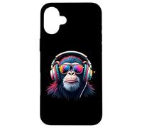 Colourful Monkey With Headphones & Glasses Musical Monkey Case for iPhone 16 Plus