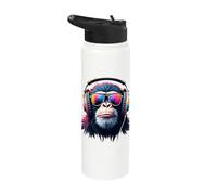 Colourful Monkey with Headphones & Glasses Musical Monkey Stainless Steel Insulated Water Bottle