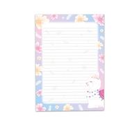 Colourful Motif Writing Paper A4 Writing Pad Lined for Girls Children School Llama Alpaca Pink (1 Pad A4 with 25 Sheets)