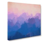 Colourful Mountains Canvas Print | Gallery Wrapped 30mm Frame Wall Art | 20x20 inches | Ready to Hang | Abstract Landscape Picture | Living Room Bedroom Lounge Office