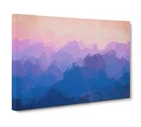 Colourful Mountains Canvas Print | Gallery Wrapped 30mm Frame Wall Art | 30x20 inches | Ready to Hang | Abstract Landscape Picture | Living Room Bedroom Lounge Office