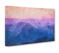 Colourful Mountains Canvas Print | Gallery Wrapped 30mm Frame Wall Art | 30x20 inches | Ready to Hang | Abstract Landscape Picture | Living Room Bedroom Lounge Office