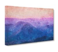 Colourful Mountains Canvas Print | Gallery Wrapped 30mm Frame Wall Art | 30x20 inches | Ready to Hang | Abstract Landscape Picture | Living Room Bedroom Lounge Office