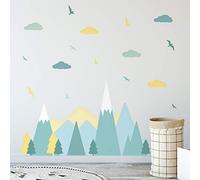 Colourful Mountains Landscape, Scandinavian Style, Children Wall Stickers, Mountain Decals, Nursery, Babyroom, Woodland, Adventure, Wall Décor