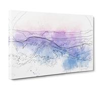 Colourful Mountains Sketch Canvas Print | Gallery Wrapped 30mm Frame Wall Art | 30x20 inches | Ready to Hang | Modern Landscape Picture | Living Room Bedroom Lounge Office