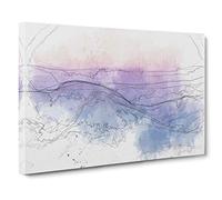 Colourful Mountains Sketch Canvas Print | Gallery Wrapped 30mm Frame Wall Art | 30x20 inches | Ready to Hang | Modern Landscape Picture | Living Room Bedroom Lounge Office