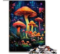 Colourful Mushroom Art 1000 Piece Jigsaw Puzzles for Teenagers, Educational Toy Funny Family Games Unique Home Decor (26x38cm)