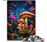 Colourful Mushroom Art Jigsaw Puzzles for Adults 1000 Piece Puzzle, Pattern Assembly Fun at Home Activities, Birthday Present,Travel Gifts (26x38cm)
