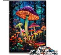 Colourful Mushroom Art Puzzles for Adults Teens 1000 Pieces, Challenging Game And Family Play Parent-child Interaction (26x38cm)