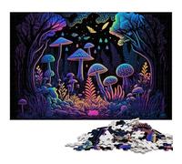 Colourful Mushrooms 1000 Pieces Puzzles for Adults Wooden Jigsaw Puzzles for Home Decor, Brain Training 50x75CM/19.68x29.52inch