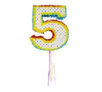 COLOURFUL NUMBER 5 PINATA CHILDREN'S BIRTHDAY PARTY GAME - 39CM