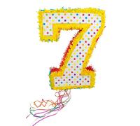 COLOURFUL NUMBER 7 PINATA CHILDREN'S BIRTHDAY PARTY GAME - 39CM